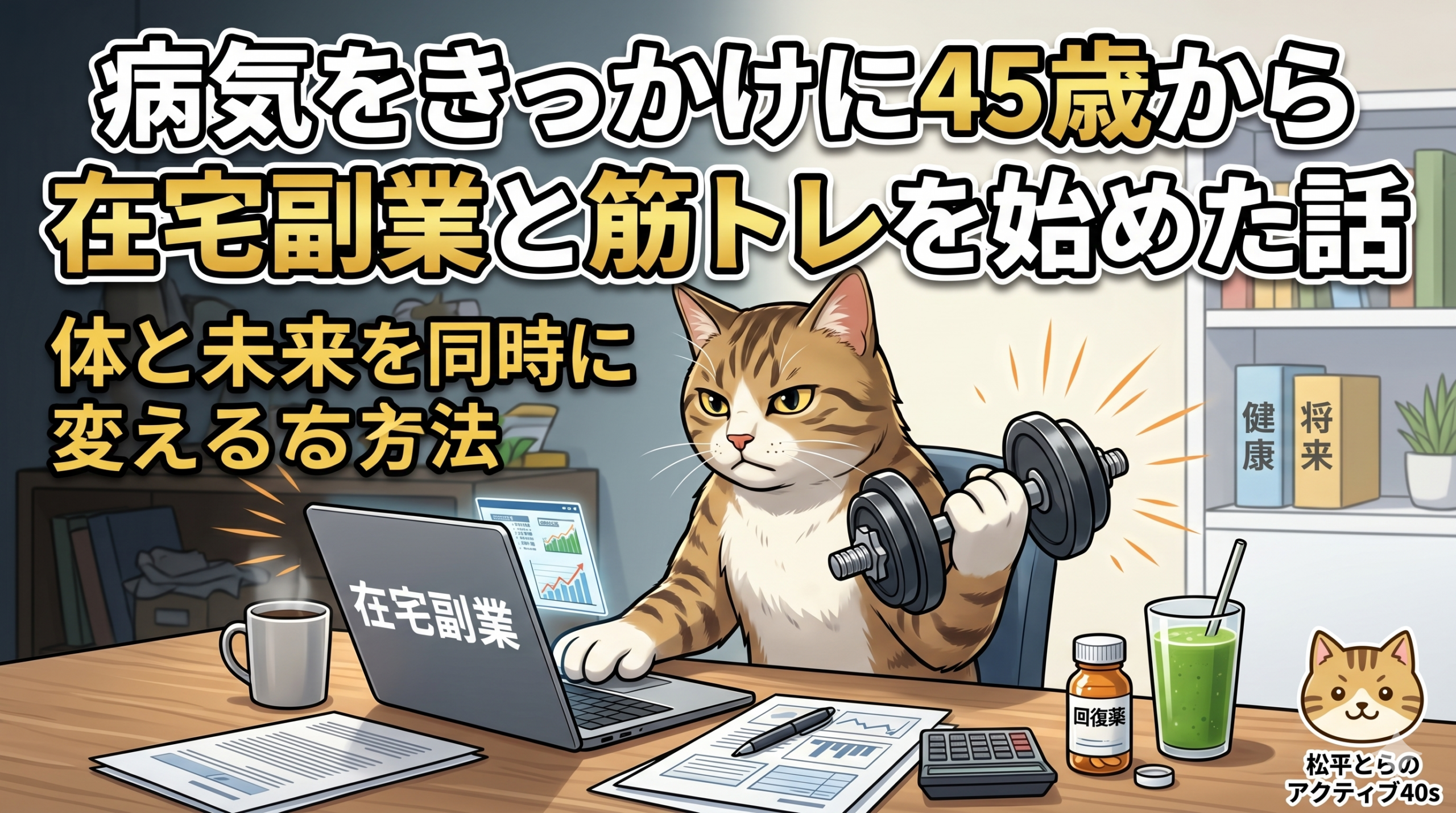病気をきっかけに45歳から在宅副業と筋トレを始めた話｜体と未来を同時に変える方法